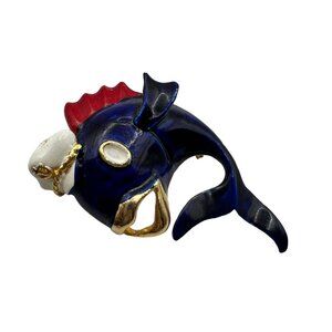 Lind Gal Enamel Captain Charlie Tuna Mr Limpet Fish Whale Brooch